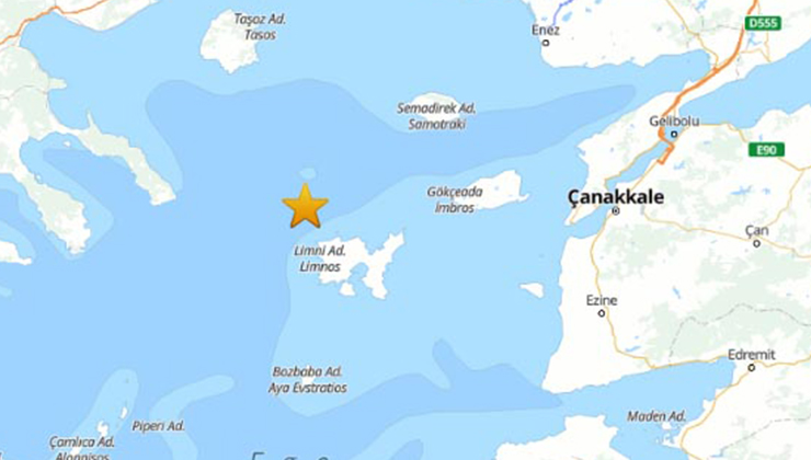 Çanakkale açıklarında 4.6 büyüklüğünde deprem