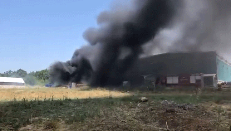 Çanakkale’de plastik cam fabrikasında çıkan yangın söndürüldü, 1 çalışan yaralandı