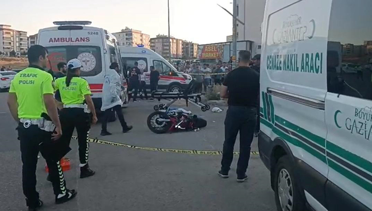 Gaziantep’te otomobille çarpışan motosiklet sürücüsü öldü