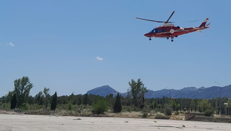 İş yerinde kalp krizi geçiren kişi hava ambulansıyla Konya’ya sevk edildi