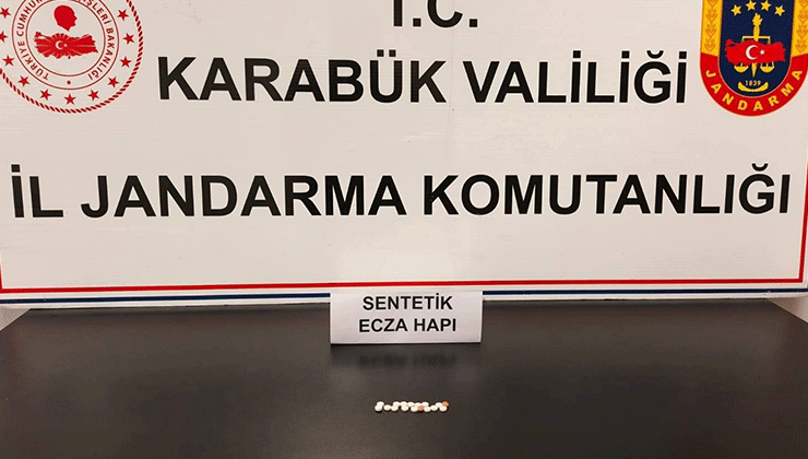 Karabük’te 17 sentetik ecza ele geçirildi