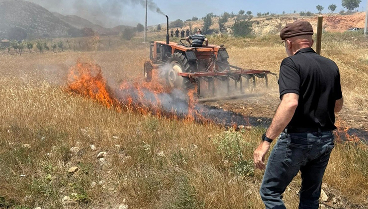 Karaman’da 200 dekar ekili alan yangında kül oldu
