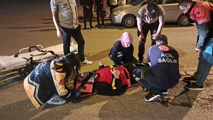 Karaman’da otomobille çarpışan motokurye yaralandı
