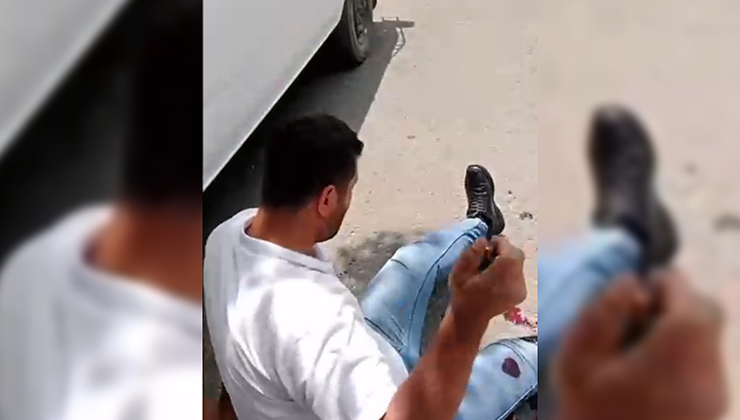 Kendisini rahatsız eden kişiyi ayaklarından vuran kadın, o anları kayıt altına aldı