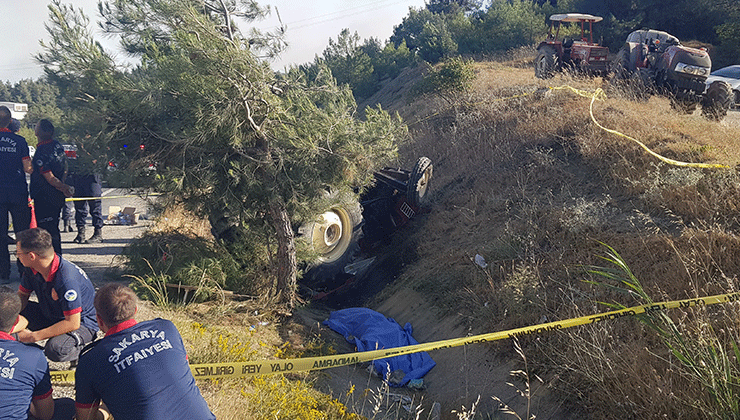 Kızının kullandığı traktörde can verdi