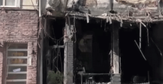 Konya’da kafede çıkan yangında bina harabeye döndü