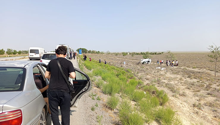 Konya’da otomobil devrildi: 4 yaralı