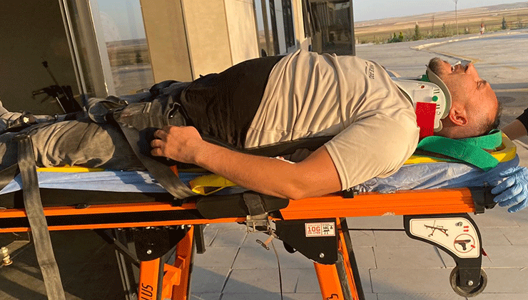 Koyun sürüsüne çarpan otomobilin sürücüsü yaralandı
