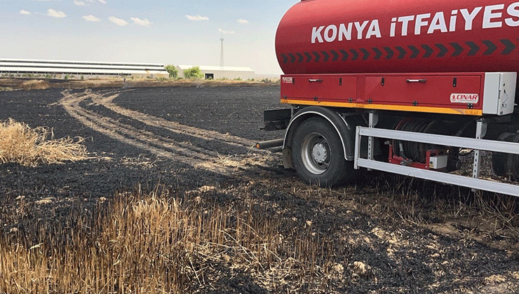 Kulu’da buğday tarlası yandı
