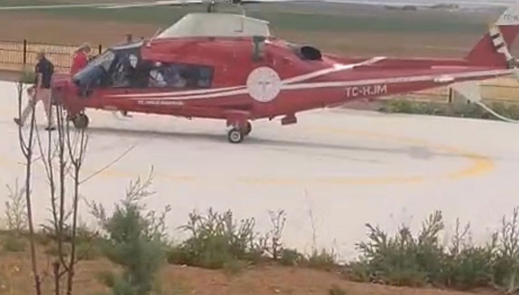 Kulu’da kalp krizi geçiren hasta için helikopter ambulans havalandı