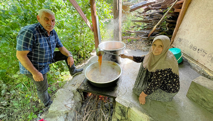 Yusufeli’de asırlık dut pekmezi geleneği yaşatılıyor