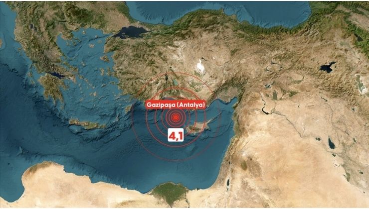Akdeniz’de 4,1 büyüklüğünde deprem