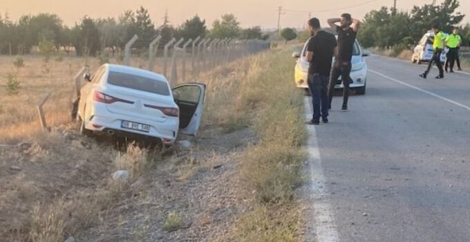 Konya’da otomobil şarampole indi: 2 yaralı