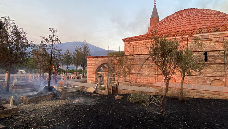 Çanakkale’deki orman yangınında tarihi mezarlar zarar gördü