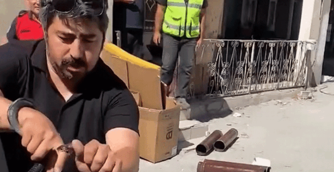 Eve giren yılanı yakalamak isterken parmağını kaptırdı