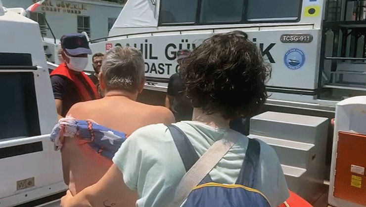 Gezi teknesinde yaralanan vatandaşın tıbbi tahliyesi gerçekleştirildi