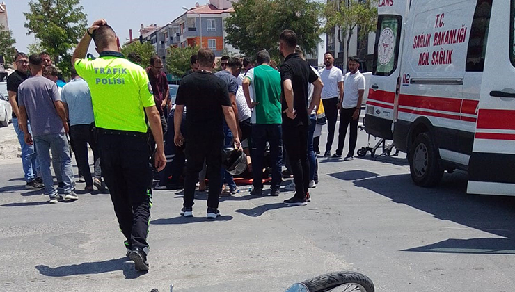 Karapınar’da motosiklet ile kamyonet çarpıştı: 1 yaralı
