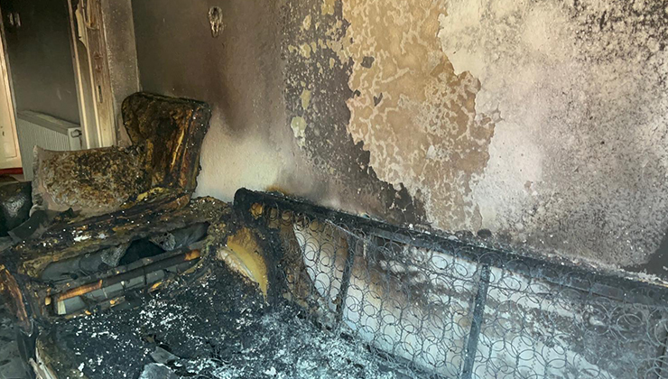 Konya’da apartmanda çıkan yangın söndürüldü
