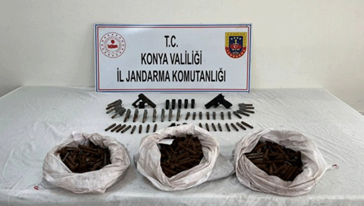 Konya’da bağ evine operasyon: Bin 388 tabanca namlusu ele geçirildi