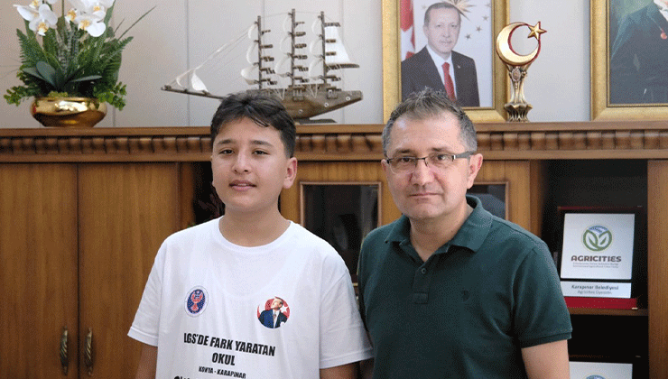Konya’da LGS sınavında tam puan alan öğrencinin başarısı