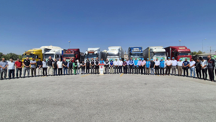 Konya’da 8 yardım tırı, 100 depremzede çiftin düğünü için yola çıktı