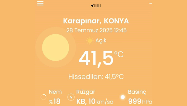 Konya’nın o ilçesinde termometre 41,5 dereceye ulaştı