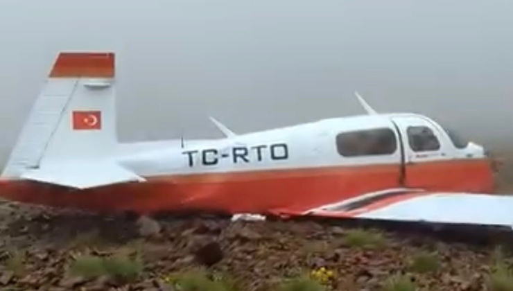 Rize’de düşen uçağa ilk ulaşılma görüntüsü ortaya çıktı