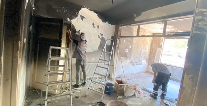 Seydişehir’de evi yanan aileye devlet eli
