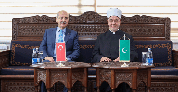 TBMM Başkanı Kurtulmuş, Bosna Hersek İslam Birliği Başkanı Kavazoviç ile bir araya geldi