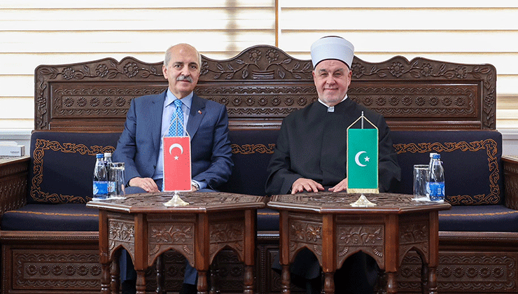 TBMM Başkanı Kurtulmuş, Bosna Hersek İslam Birliği Başkanı Kavazoviç ile bir araya geldi