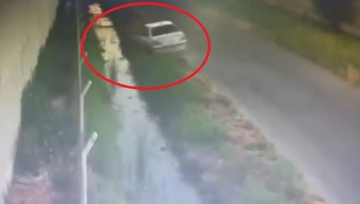 Otomobil sulama kanalına uçtu