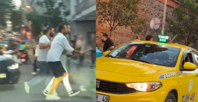 Nişantaşı’nda dehşet anları: Sopayla kadının üzerine yürüdü