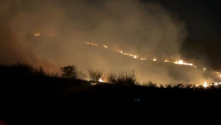 Balıkesir’de alevler geceyi aydınlattı
