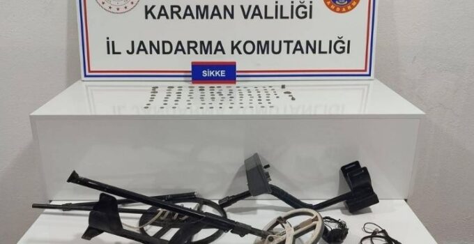 Karaman’da uyuşturucu ile tarihi eserler ele geçirildi