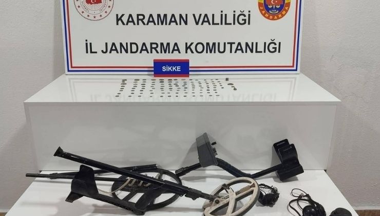 Karaman’da uyuşturucu ile tarihi eserler ele geçirildi