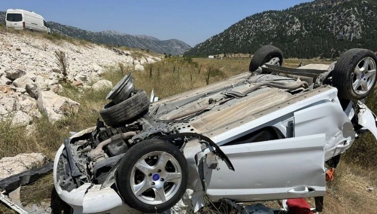 Konya’da otomobil şarampole devrildi: 5 kişi yaralandı