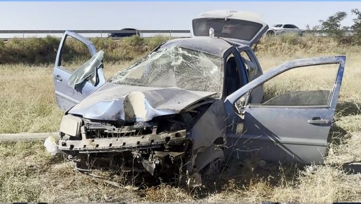 Konya karayolunda Kaza: Otomobilin hurdaya döndüğü kazadan küçük sıyrıklarla kurtuldu