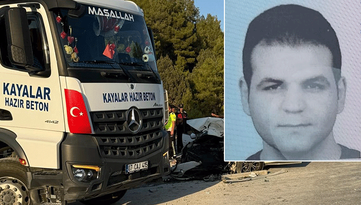 Antalya’da otomobil ile beton mikseri çarpıştı: 1 ölü, 2 yaralı