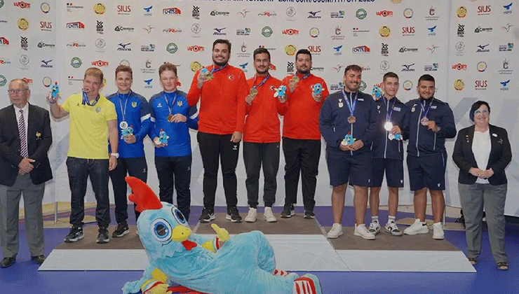 Hasan Kılca, Avrupa Şampiyonu olan milli sporcu Ahmet Baran’ı tebrik etti