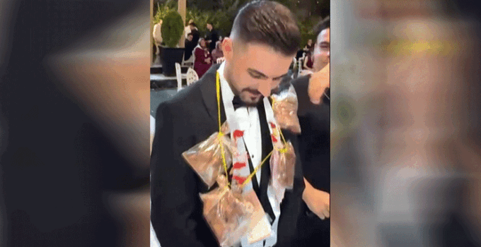 Damada altın yerine pirzola taktı