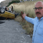 Erzurum’da refüje çarpan otomobil takla attı: 1 ölü, 1 yaralı