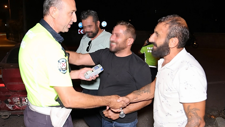 Karadenizli alkollü sürücünün 0.50 promil sevinci kamerada