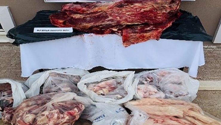Karaman’da 250 kilo mühürsüz sığır eti ele geçirildi