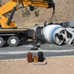Kontrolden çıkan beton mikseri refüje devrildi: 1 yaralı