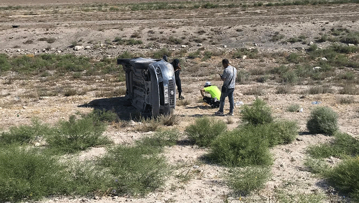 Konya’da kontrolden çıkan otomobil takla attı: 5 yaralı