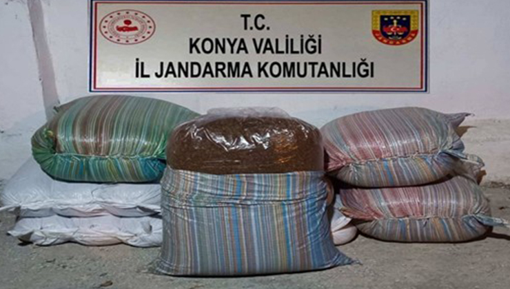 Konya’da 520 kilo kaçak tütün ele geçirildi