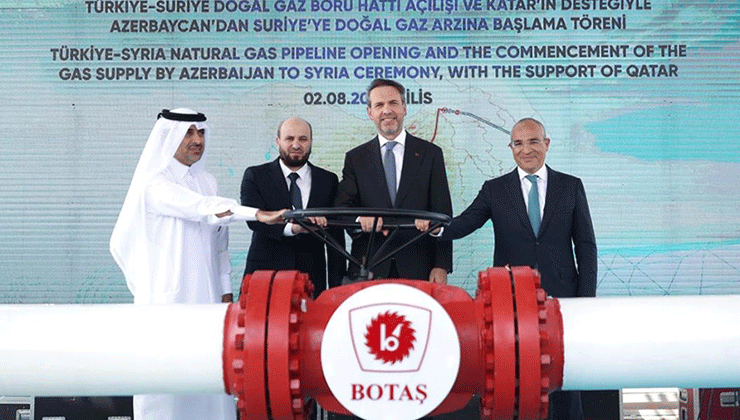 Türkiye’den Suriye’ye ilk gaz akışı başladı
