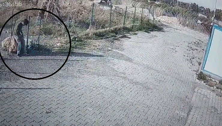 Arkadaşı nöbet tuttu, kendisi camdan girdiği konteynerden 30 saniye içerisinde laptop çaldı