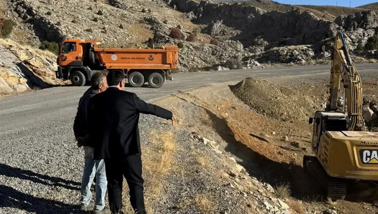 Başkan Çetiner yol çalışmalarını inceledi