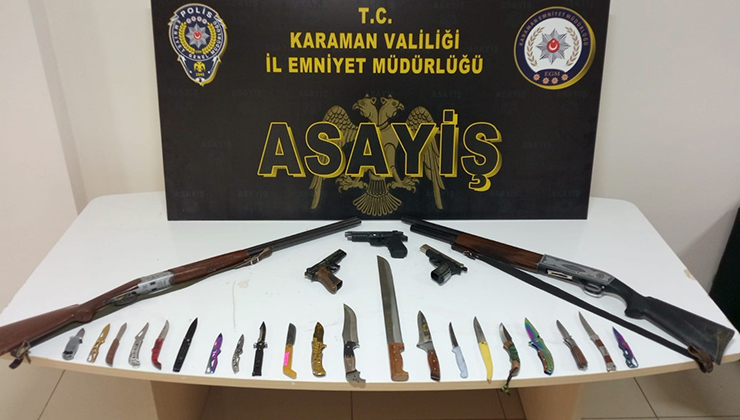 Karaman’da uyuşturucu ve silahlar ele geçirildi: 13 kişi tutuklandı